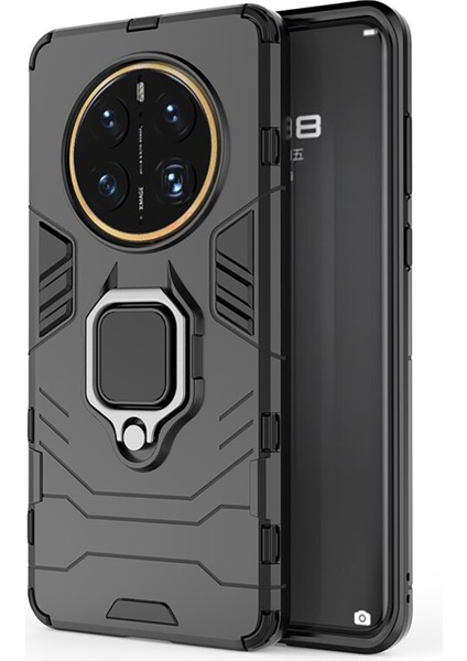 Huawei Mate 50 Pro Batman Serisi Yüzük Standlı Armor Kılıf - Siyah AL3349
