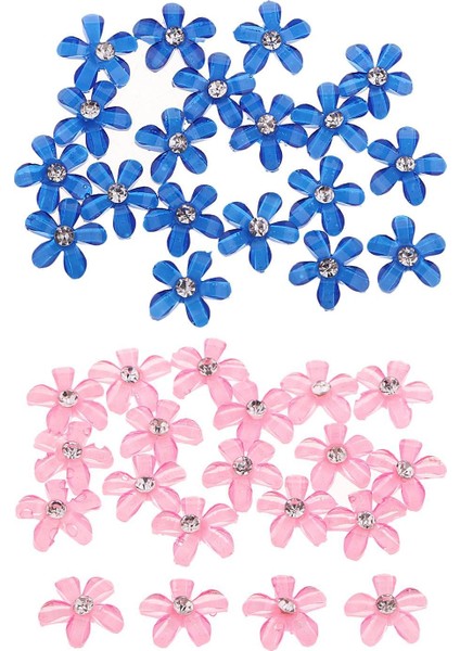 40PCS Çiçek Cabochons Reçine Diamante Düz Geri Kart Yapımı Sızdırmazlığı (Yurt Dışından)