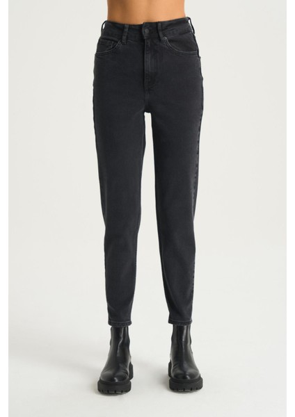 Ariana Antrasit Yüksek Bel Fermuarlı Mom Fit Jean Pantolon C 4525-118 fiyatları