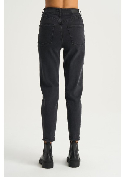 Ariana Antrasit Yüksek Bel Fermuarlı Mom Fit Jean Pantolon C 4525-118 fırsatları