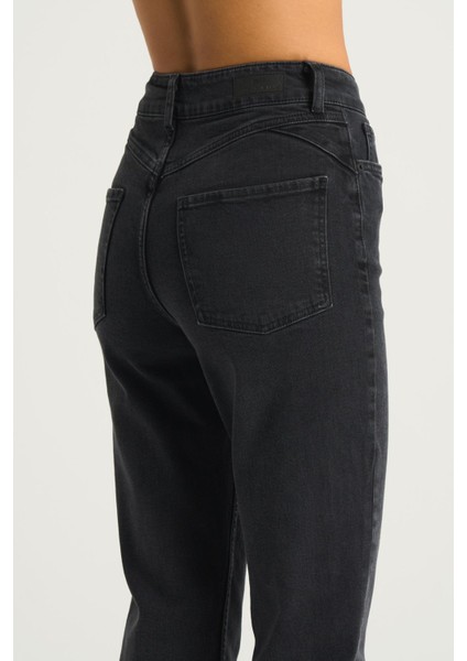 Ariana Antrasit Yüksek Bel Fermuarlı Mom Fit Jean Pantolon C 4525-118 indirimleri