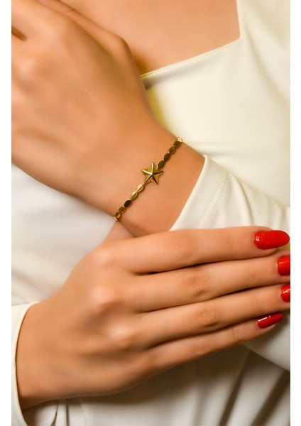 Yıldızlı Tasarım Bileklik 14 Ayar A049211