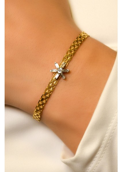 Taşlı Tasarım Bileklik 14 Ayar A043566 fiyatları