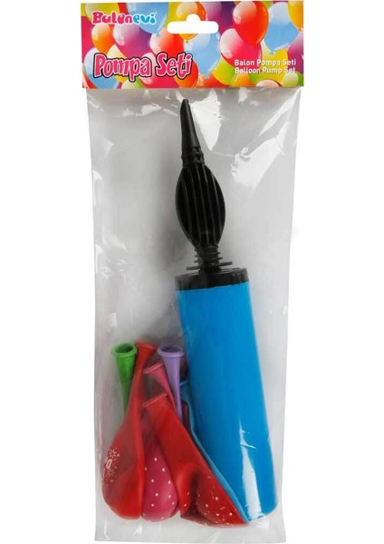 Parti Balon Pompa Seti Mavi