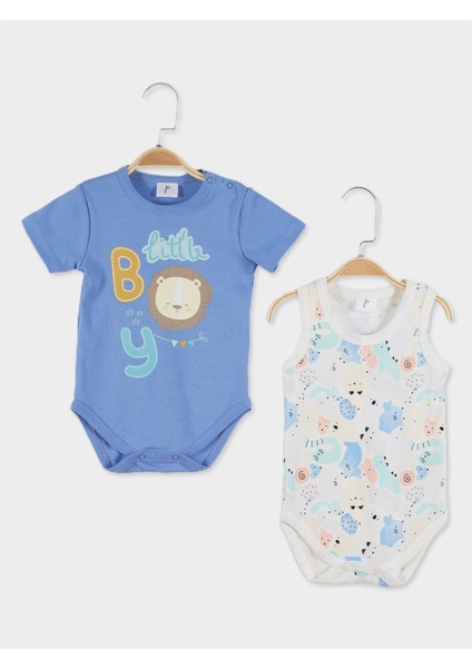 Erkek Bebek Baskılı Kısa Kol 2'li Body 20729