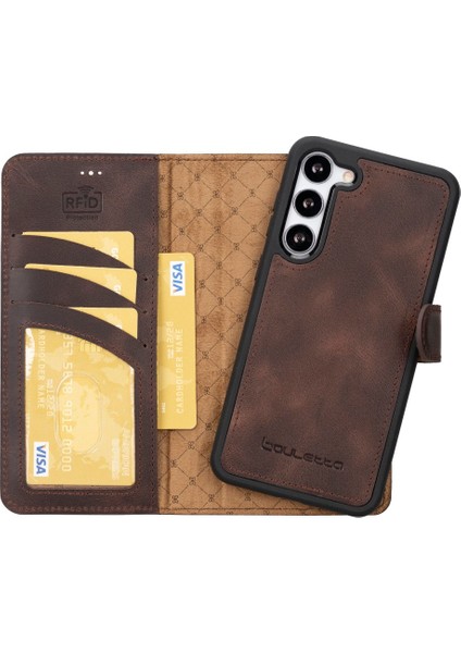 Samsung Galaxy S23 Uyumlu Deri Cüzdanlı Kılıf Tn3 Kahve fırsatları