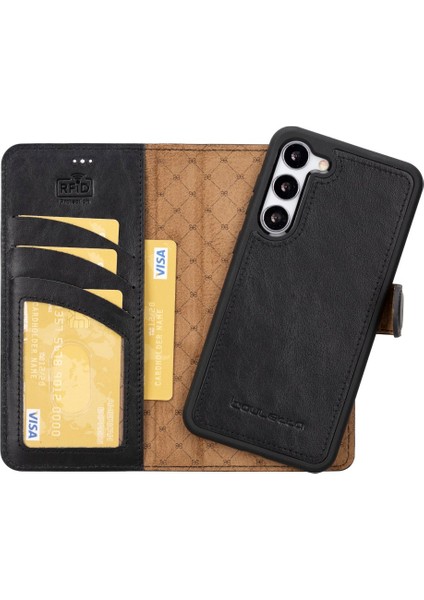 Samsung Galaxy S23 Uyumlu Deri Cüzdanlı Kılıf Rst1 Siyah fırsatları