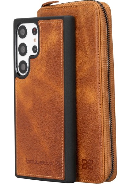 Samsung Galaxy S23 Ultra Uyumlu Deri Zip Kılıf TN11