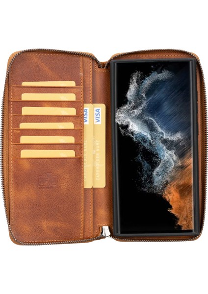 Samsung Galaxy S23 Ultra Uyumlu Deri Zip Kılıf TN11 fiyatları