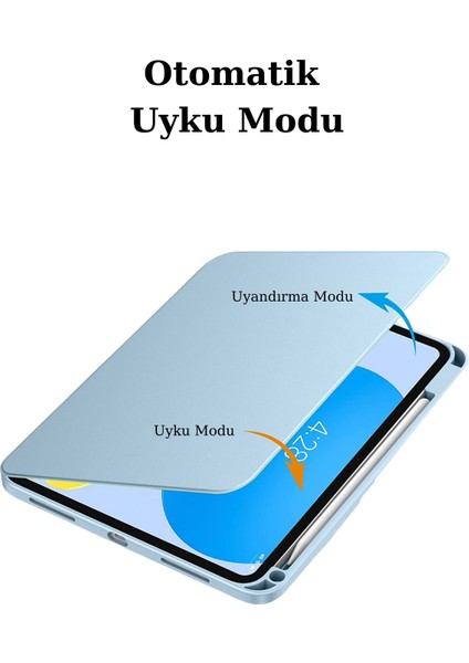 iPad Air 10.9 2022 (5.nesil) Uyumlu 360° Dönebilen Standlı Pino Tablet Kılıfı