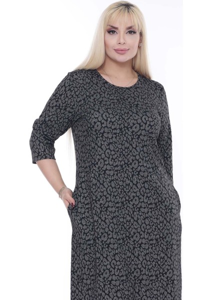 Jakarlı Cepli Kışlık Büyük Beden Elbise 30A-2278 fırsatları