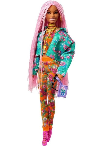 GXF09 Barbie Extra - Pembe Örgü Saçlı Bebek, +3 Yaş