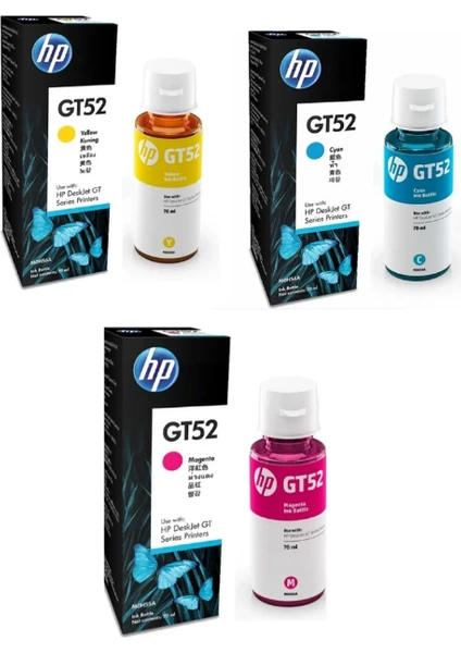 GT52 Gt-52 P0R20A 3 Renk Orjinal Mürekkep Seti 70ML.  I1AUQ75