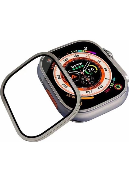 Apple Watch Ultra 49 mm Uyumlu Temperli Ekran ve Kasa  Koruyucu