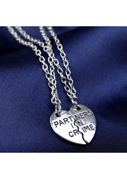 1pair Şık Kalp Suç Ortakları Best Friends Bff Zincir Kolye (Yurt Dışından)