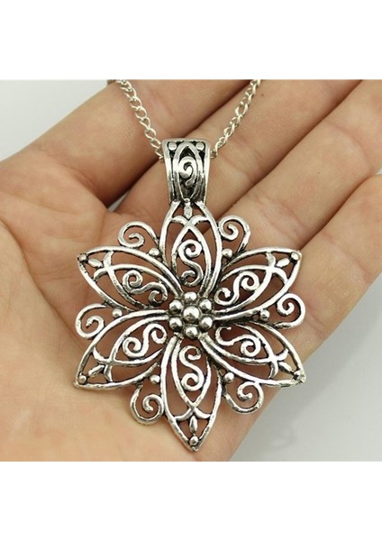 Basit Büyük Çiçek Uzun Takı Kolye (Yurt Dışından) fiyatları