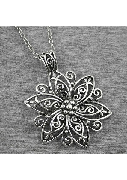 Basit Büyük Çiçek Uzun Takı Kolye (Yurt Dışından) modelleri