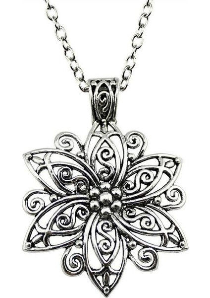 Basit Büyük Çiçek Uzun Takı Kolye (Yurt Dışından) fırsatları