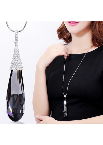 Büyük Kazak Zinciri Uzun Güzel Takılar ve Su Damlası Li Moda Kolye (Yurt Dışından)