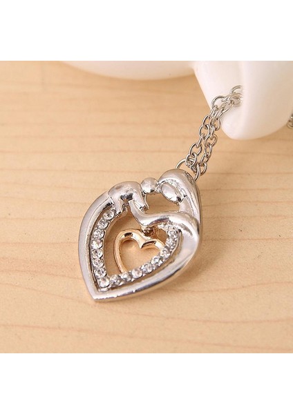 1 Adet Çift Kalp Kolye (Yurt Dışından)