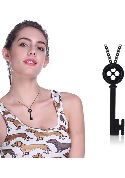 Moda Kişilik Cadılar Bayramı Metal Anahtar Iskelet Sahne Neil Gaiman Retro Göğüs Anahtar Kolye (Yurt Dışından)