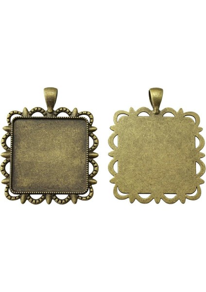 2 Parça Cabochon Cameo Taban Malzemeleri Takı Için Ağaç Dalları Iç Boyut 30MM Kare F1191 Kolye (Yurt Dışından)