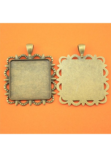 2 Parça Cabochon Cameo Taban Malzemeleri Takı Için Ağaç Dalları Iç Boyut 30MM Kare F1191 Kolye (Yurt Dışından)