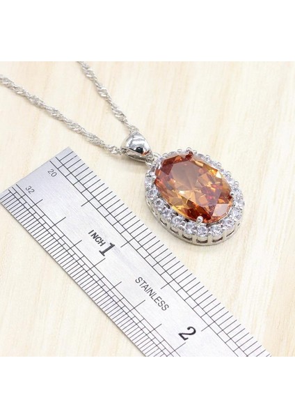 Gümüş Renk Kadınlar Için Oval Zirkon Takı Kolye (Yurt Dışından) fırsatları