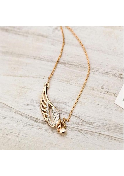 Kore Versiyonu Moda Rhinestones Hollow Melek Kanatları Aşk Kalp Klavikula Zincir Kolye (Yurt Dışından) fiyatları