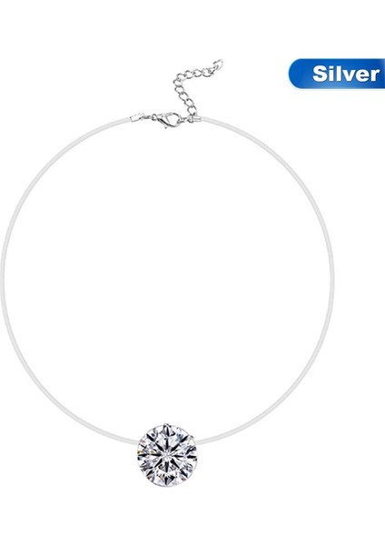 Kare 6 Pençe Cz Taş Kristal Zirkon Görünmez Şeffaf Olta Zincir Kolye (Yurt Dışından) fiyatları