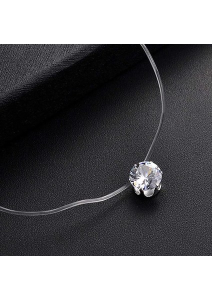 Kare 6 Pençe Cz Taş Kristal Zirkon Görünmez Şeffaf Olta Zincir Kolye (Yurt Dışından) indirimleri