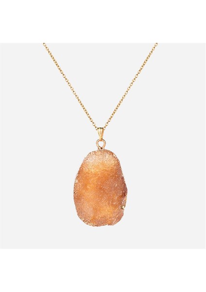 Doğal Kristal Oval Küme Düzensiz Cevher Reçine Alaşım Kolye (Yurt Dışından) fiyatları