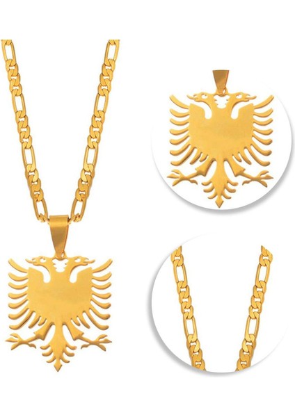 Nnnm Arnavut Kartalı Paslanmaz Çelik Takı Kazak Klavikula Zinciri Kolye (Yurt Dışından)