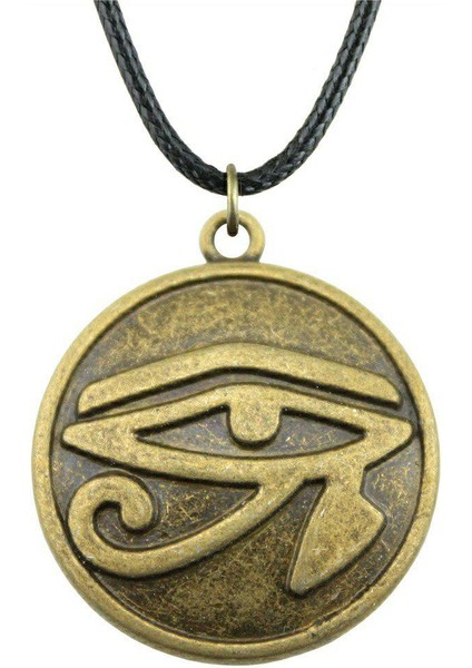 1 Parça Deri Zincir Gerdanlık Yaka Eski El Yapımı Horus'un Gözü 27MM Kolye (Yurt Dışından)