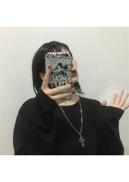 Avrupa ve Amerikan Moda Sokak Kara Goth Rüzgar Hollow Haç Kolye (Yurt Dışından) fırsatları