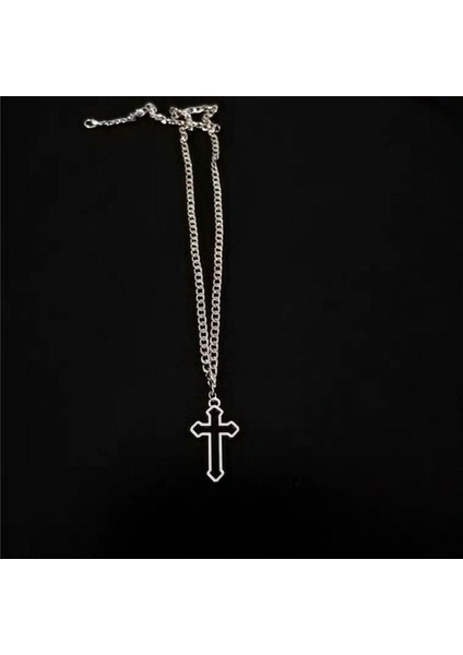 Avrupa ve Amerikan Moda Sokak Kara Goth Rüzgar Hollow Haç Kolye (Yurt Dışından) indirimleri