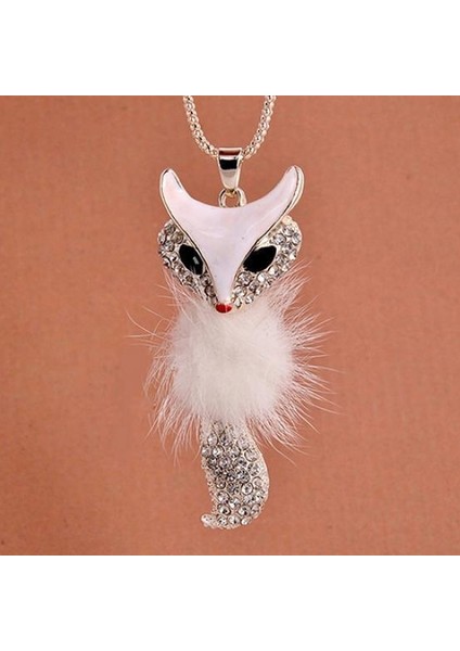 Moda Sevimli Tilki Desen Taklidi Kakma Kürk Uzun Kazak Zinciri Kolye (Yurt Dışından) fiyatları