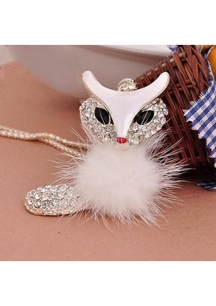 Moda Sevimli Tilki Desen Taklidi Kakma Kürk Uzun Kazak Zinciri Kolye (Yurt Dışından) indirimleri