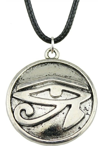 1 Parça Deri Zincir Gerdanlık Yaka Kadın Horus'un Gözü 27MM Kolye (Yurt Dışından)