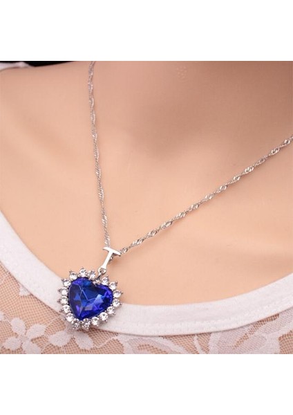 Avrupa ve Amerikan Sıcak Satış Öğesi Moda Klasik Okyanus Yıldızı Kristal Basit Kalp Kolye (Yurt Dışından)