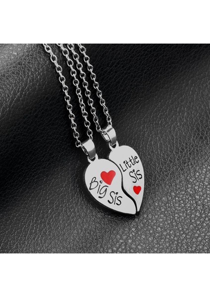 2 Adet / Takım Moda Metal Kişilik Mektubu Iki Yürekli Aşk Kolye (Yurt Dışından)