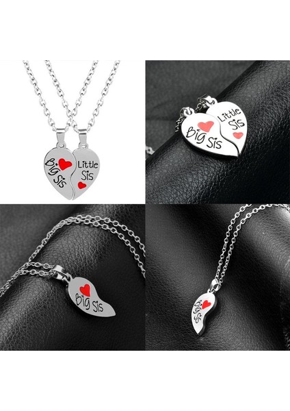 2 Adet / Takım Moda Metal Kişilik Mektubu Iki Yürekli Aşk Kolye (Yurt Dışından) modelleri