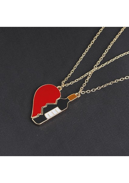 2 Adet / Takım Kalp Şarap Şişesi Best Friend Lover Çift Takı Yıldönümü I Kolye (Yurt Dışından)