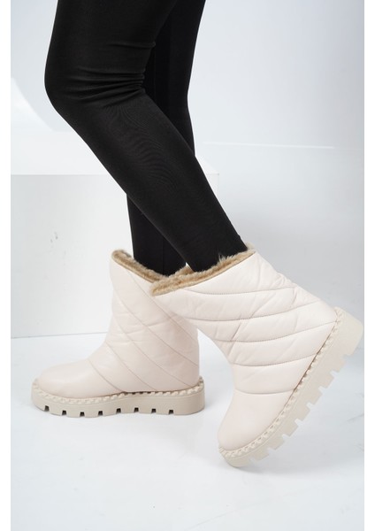 Hakiki Deri Bej Kadın Spor Bot 222135207