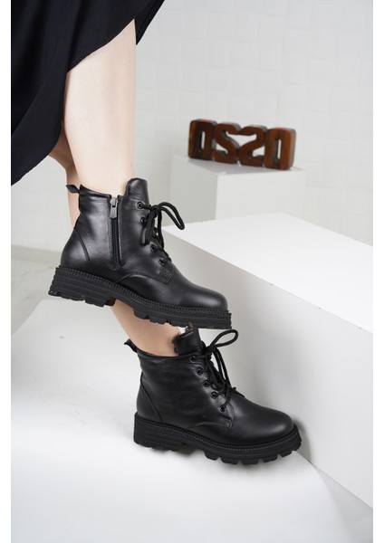 Hakiki Deri Siyah Kadın Kısa Bot 222134205 modelleri