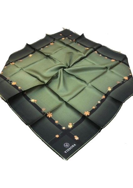 Tivil Haki Çiçek Çerçeve Desenli Ipek Eşarp 50318-0037-0011 modelleri