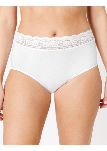 5'li Dantel Detaylı Full Brief Külot Seti
