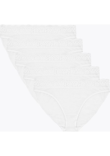 5'li Dantel Detaylı High Leg Külot Seti