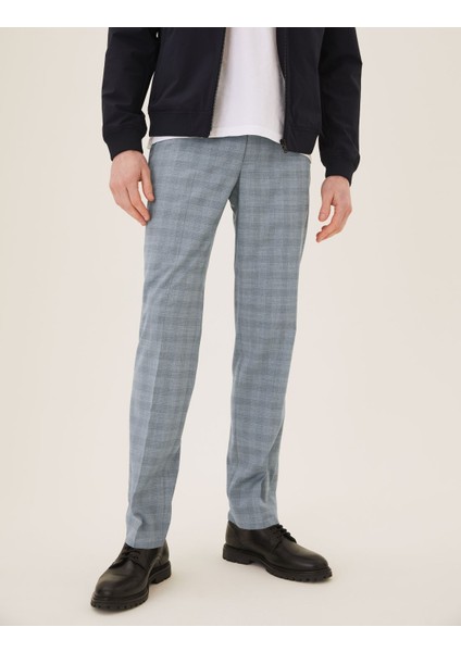 Regular Fit Ekose Desenli Pantolon fiyatları