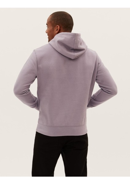 Marks & Spencer Saf Pamuklu Kapüşonlu Sweatshirt